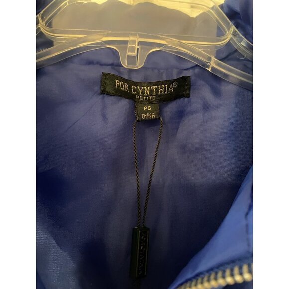 NWT ($79) For Cynthia Womens SZ PS Solid Blue Quilted Fleece Full Zip Vest - Picture 3 of 8